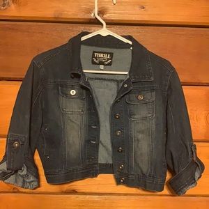 Dark Wash Cropped Jean Jacket
